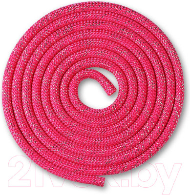 Скакалка для художественной гимнастики Indigo Sport SM-124 (3м, фуксия/люрекс)