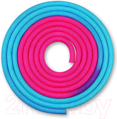 Скакалка для художественной гимнастики Indigo Sport IN039 (3м, голубой/розовый)