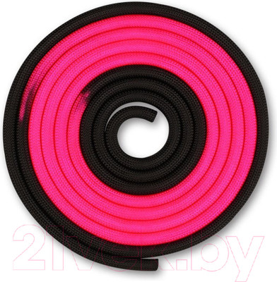 Скакалка для художественной гимнастики Indigo Sport IN165 (3м, розовый/черный)