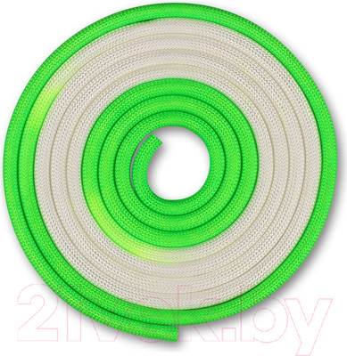 Скакалка для художественной гимнастики Indigo Sport IN168 (3м, белый/лимонный)