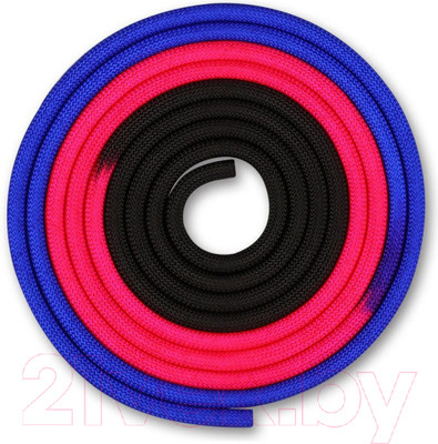 Скакалка для художественной гимнастики Indigo Sport IN163 (3м, синий/розовый/черный)