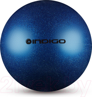 Мяч для художественной гимнастики Indigo Sport IN119 (синий с блестками)