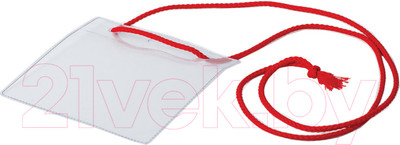 Бейдж DPS Горизонтальный / 1426.Г-102 (красный шнур)