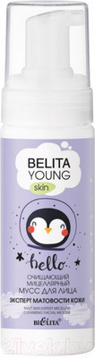 Пенка для снятия макияжа Belita Young Skin Мицеллярный мусс Эксперт матовости кожи (175мл )