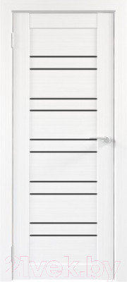 Дверь межкомнатная Юни Амати 25 60x200 (эшвайт/стекло черное)