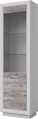 Шкаф с витриной Мебель-КМК Эстель Л 0738.22 левый (дуб полярный/сосна)