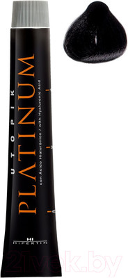 Крем-краска для волос Hipertin Utopik Platinum Стойкая 1.00 (60мл, черный натуральный)
