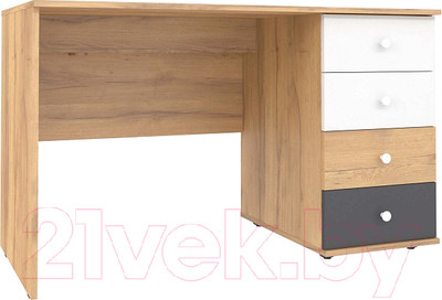 Письменный стол Глазов Лойс 84 (дуб золотистый/белый/графит)