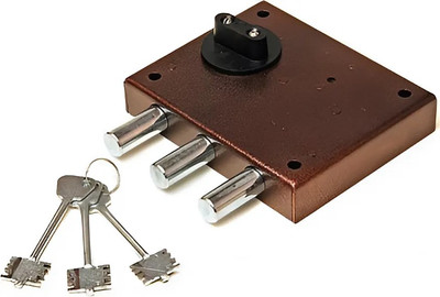 Замок накладной Ригель Гаражный (медь)