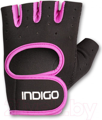 Перчатки для пауэрлифтинга Indigo Sport IN200 (S, черный/фиолетовый)