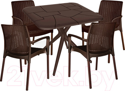 Обеденная группа Sheffilton SHT-DS140 (коричневый)