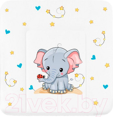 Пеленальный матрас GLOBEX Люкс Слон Звезды / 4208