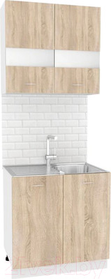 Комплект кухонных модулей Кортекс-мебель Корнелия Экстра 80м (дуб сонома)