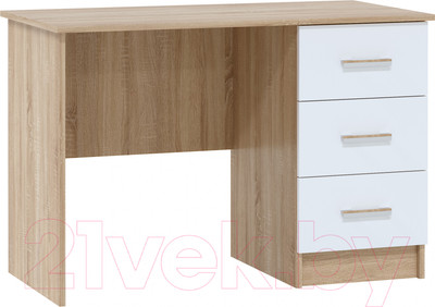 Письменный стол Памир ПКС-3 (дуб сонома/белый глянец)