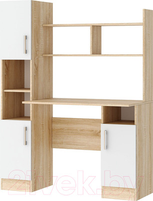 Письменный стол Памир ПКС-6 (дуб сонома/белый глянец)