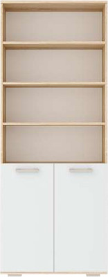Стеллаж Памир ПКС-8 185.2x38.4x71.8 (дуб сонома/белый глянец)