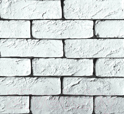 Декоративный камень гипсовый Polinka Кирпич шамотный угловой элемент У0300 (белый)