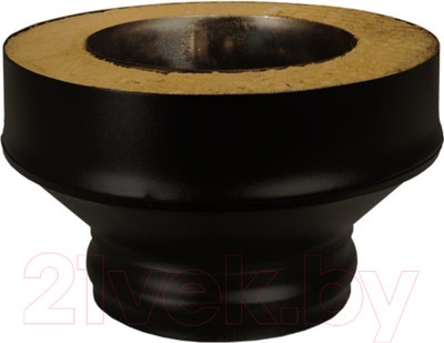 Переходник для дымохода Везувий 0.8мм д. 115x200 (ММ, черный)