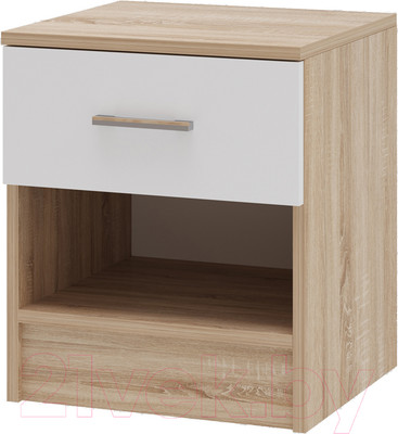 Прикроватная тумба Памир Беатрис (дуб сонома/белый глянец)