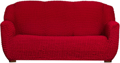 Чехол на 3-х местный диван Софатэкс Стандарт ПО-6 без оборки / 01627 (бордовый)