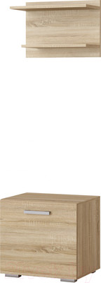 Полка Памир Элиза с тумбой (дуб сонома/белый глянец)