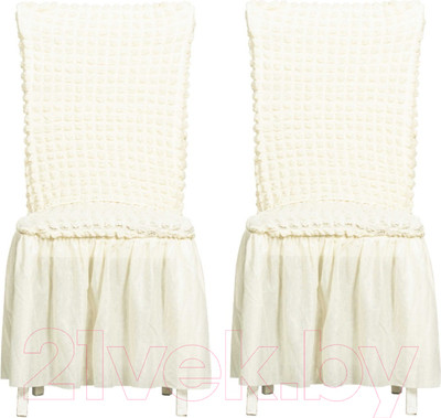 Комплект чехлов Софатэкс КПС-1 с оборкой / 01019 (молочный)