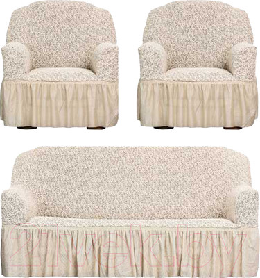 Комплект чехлов Софатэкс Престиж Стандарт Венеция / 00898 (ваниль)