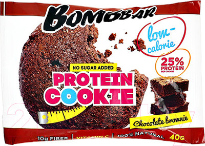 Набор протеинового печенья Bombbar Шоколадный брауни (12x40г)