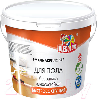 Эмаль Olecolor Для пола акриловая (2.5кг, серый туман)
