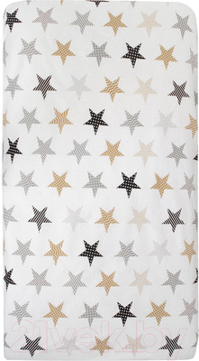Простыня для малышей Amarobaby Звезды / AMARO-5102-ZP (пэчворк)