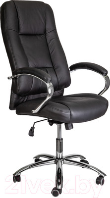 Кресло офисное AksHome King A, кожа (черный)