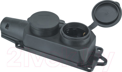 Розетка силовая Navigator 2м 2P+PE 16А 220В / 61371 (черный)