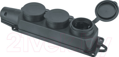 Розетка штепсельная Navigator 3м 2P+PE 16А 220В / 61372 (черный)
