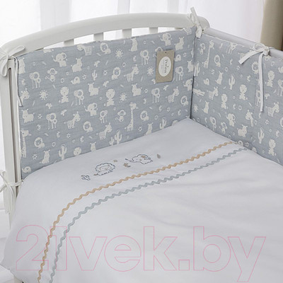 Комплект постельный для малышей Perina Toys. Зверюшки / ТС2.140-02.2 (2 предмета, голубой)