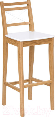 Стул барный Folium H750 / B7O4902/R9003 (шпон дуба/белый)