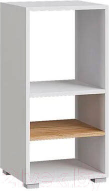 Стеллаж Горизонт Мебель Лайт Бокс 2 (белый/золото)