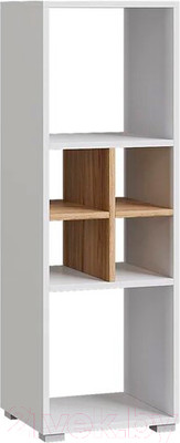 Стеллаж Горизонт Мебель Лайт Бокс 3 (белый/золото)