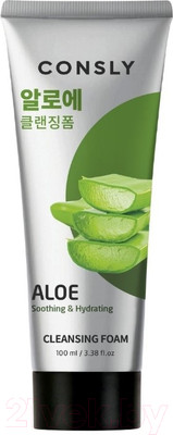 Пенка для умывания Consly Успокаивающая кремовая c экстрактом Алоэ Вера (100мл)