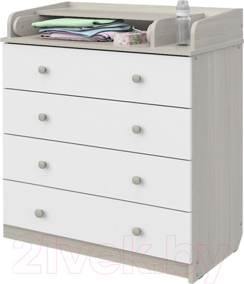 Комод пеленальный Атон Сириус-2 804 ЛДСП (шимо светлый/белый)