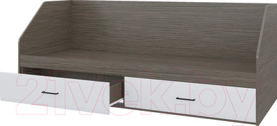 Кровать-тахта Горизонт Мебель Ненси 800 2ящ (венге/белый глянец)