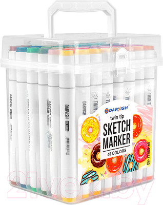 Набор маркеров Darvish Двусторонние / DV-12869-48 (48шт)
