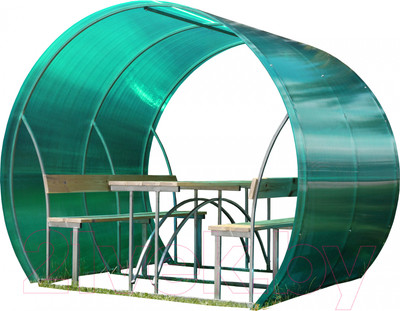 Беседка ВЕЛЕС Пион 2м с покрытием (бирюзовый)