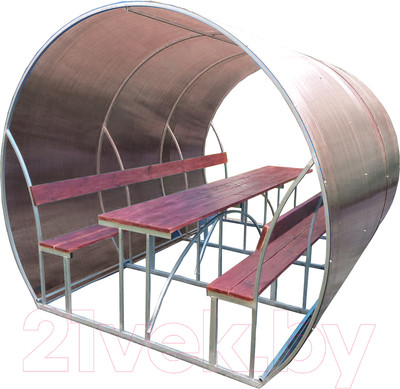 Беседка ВЕЛЕС Пион 3м с покрытием (тонированный)