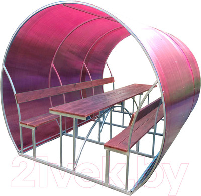 Беседка ВЕЛЕС Пион 3м с покрытием (гранатовый)