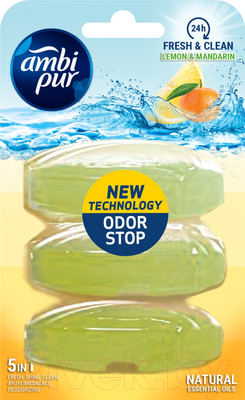 Чистящее средство для унитаза Ambi Pur Лимон и мандарин 5в1 (3x55мл)