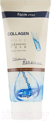 Пенка для умывания FarmStay Collagen Pure Cleansing Foam Антивозрастная (180мл)