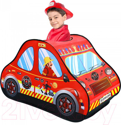 Детская игровая палатка Pituso Пожарная машина / J1114 (50 шаров)