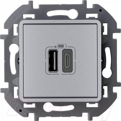 Розетка Legrand Inspiria 673762 (алюминий)