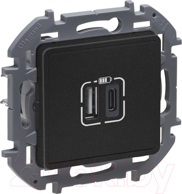 Розетка Legrand Inspiria 673763 (антрацит)