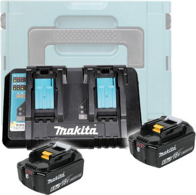 Набор аккумуляторов для электроинструмента Makita BL1860B + зарядное DC18RD + кейс (198080-9)